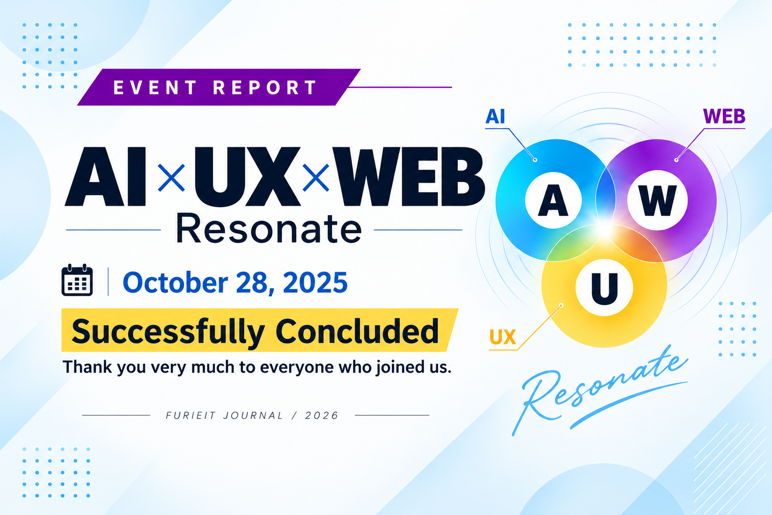 Event report for “AI × UX × WEB Resonate,” held on October 28, 2025